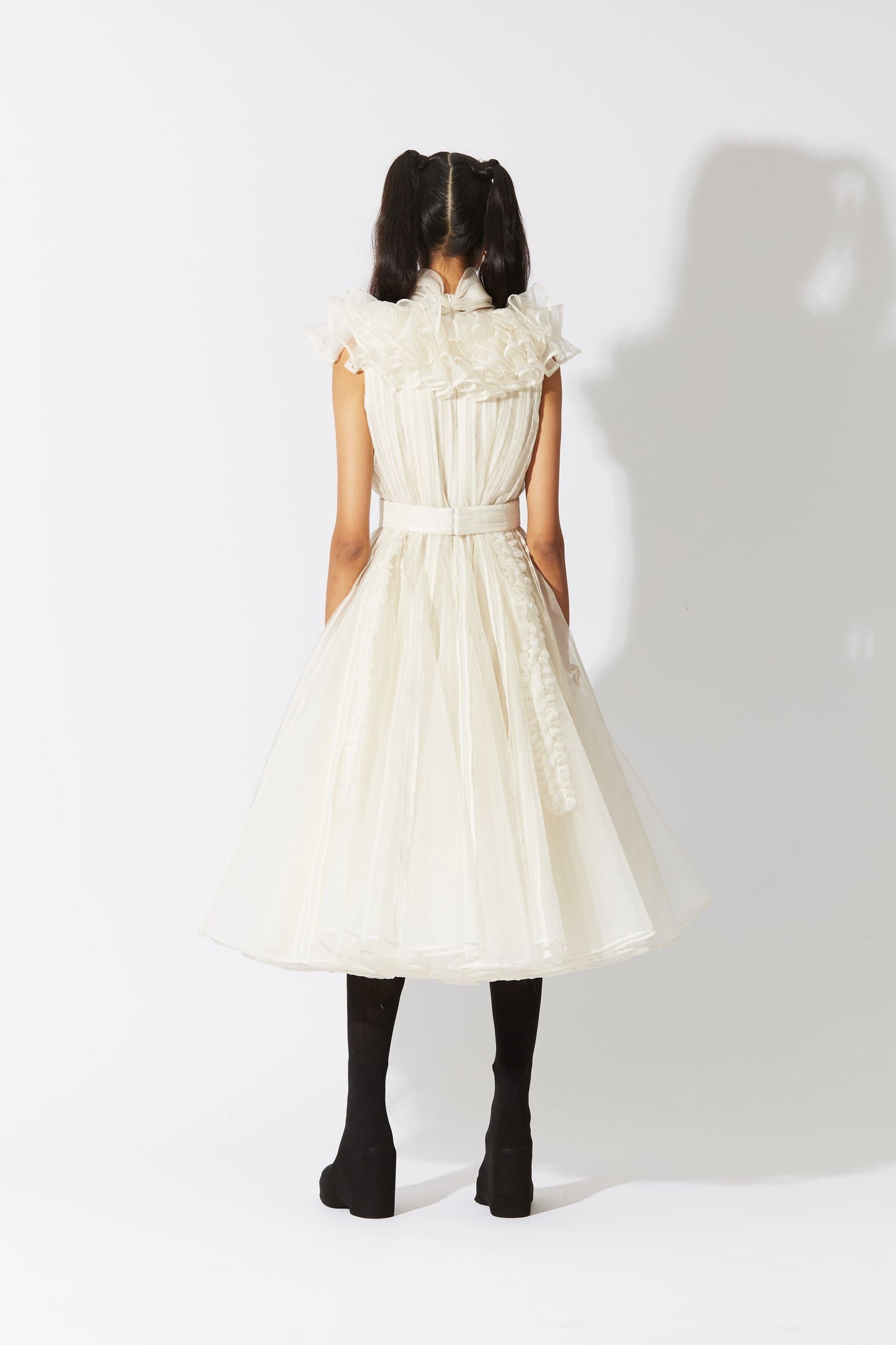 BOTTLEBRUSH ORGANZA DRESS IN IVORY