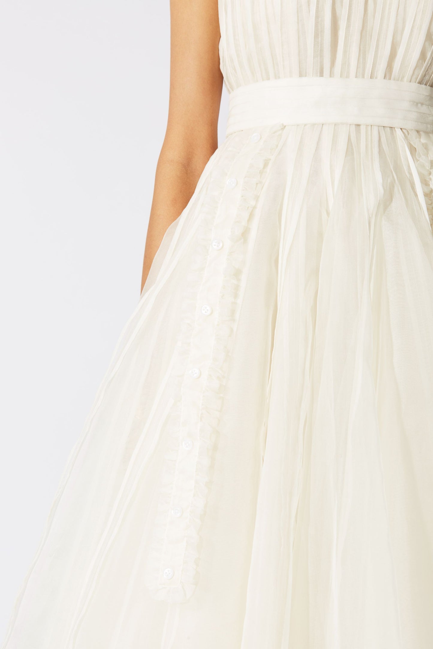 BOTTLEBRUSH ORGANZA DRESS IN IVORY