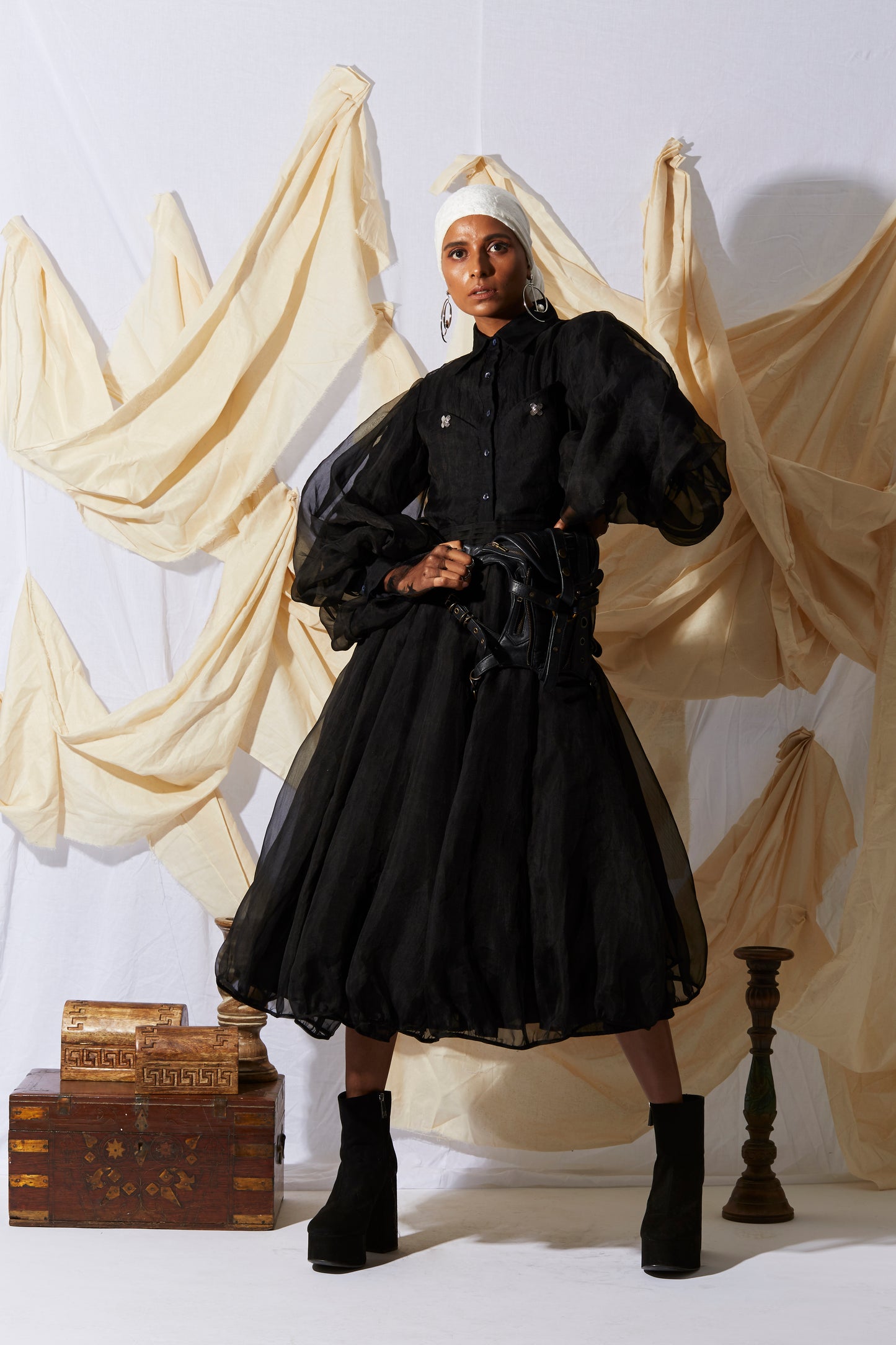 PARACHUTE DRESS BLACK