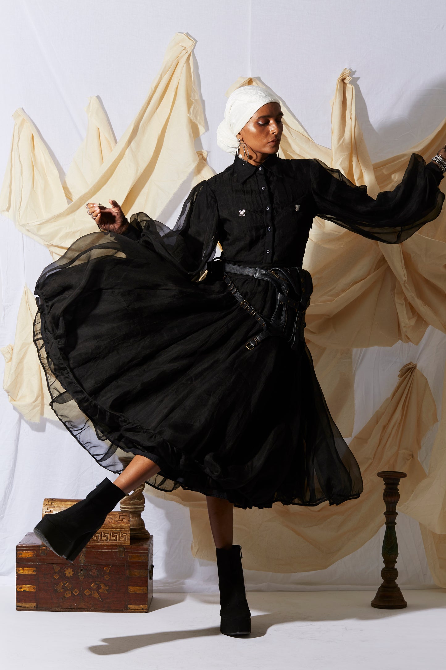 PARACHUTE DRESS BLACK