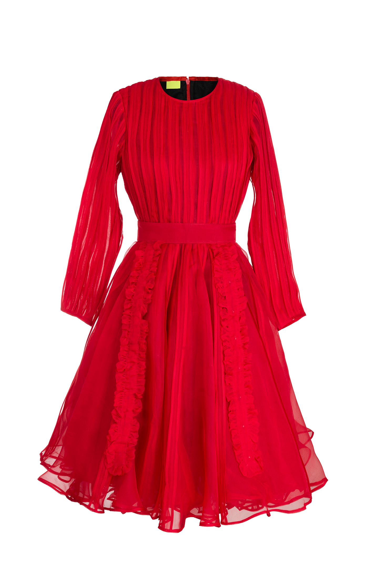 BOTTLEBRUSH ORGANZA DRESS IN RED